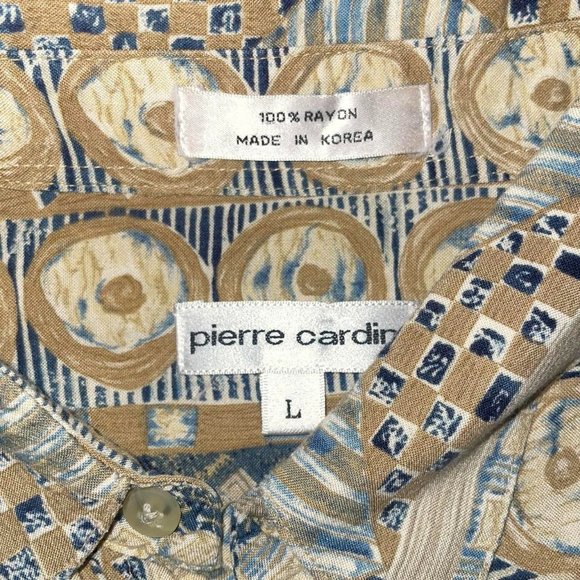 Vintage Pierre Cardin AOP Button Shirt Large - Picture 3 of 4